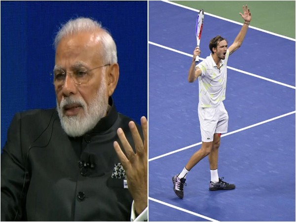 Narendra Modi (L) and Daniil Medvedev (R)