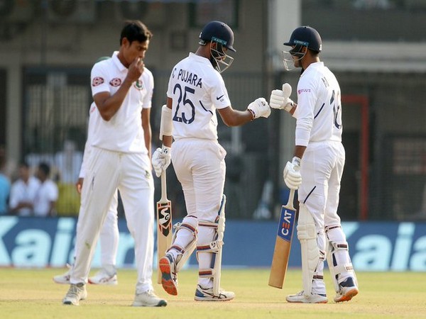 Cheteshwar Pujara and Mayank Agarwal (Photo/BCCI Twitter)