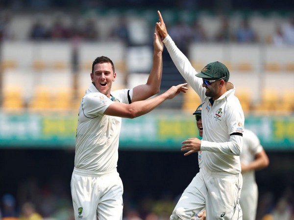 Josh Hazelwood celebrates after taking a wicket against Pakistan (Photo/ cricket.com.au Twitter)