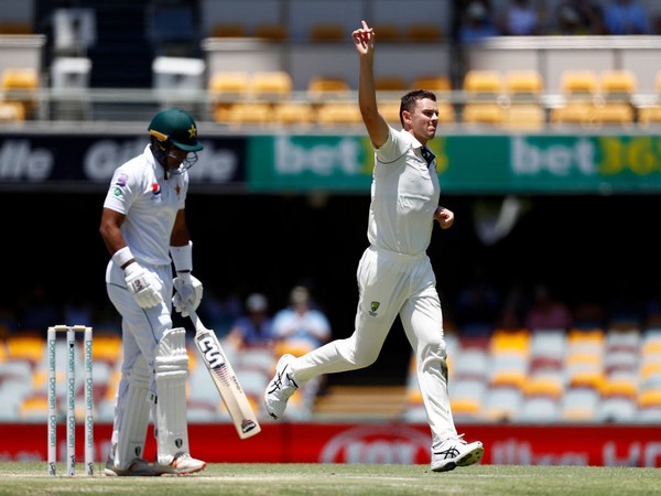 Australia pacer Josh Hazelwood celebrates after taking a wicket (Photo/ cricket.com.au Twitter)