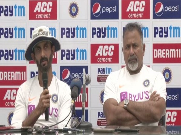 India's batting coach Vikram Rathour (left) with bowling coach Bharat Arun (right) during a press conference on Saturday in Indore. Photo/ANI
