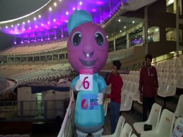 Eden Gardens being decorated with pink lights for India's first ever day-night Test