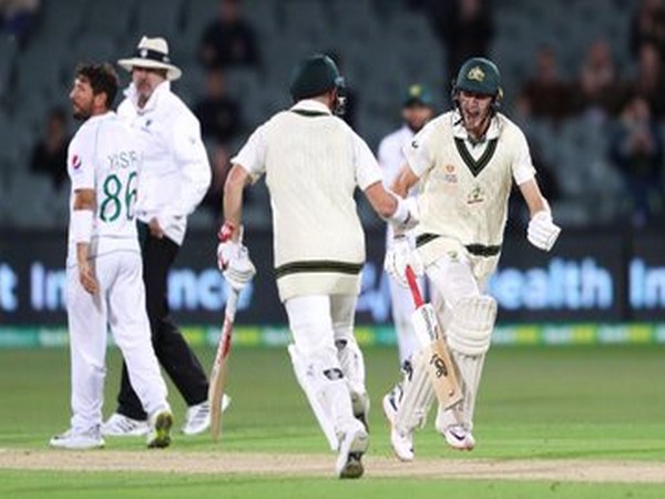 David Warner and Marnus Labuschagne during their partnership. (Photo/ICC Twitter)