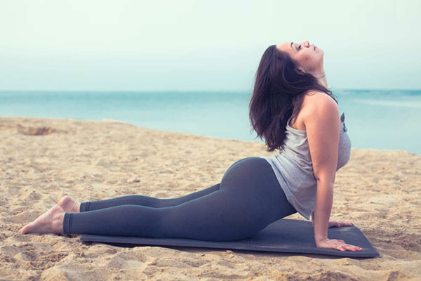 women in yoga positions