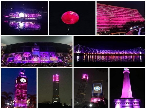 Various iconic spots turn pink. (Photo/Sourav Ganguly Twitter) 