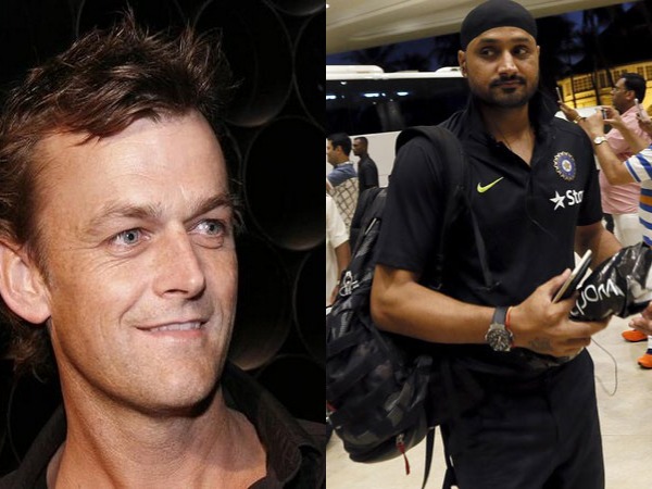 Adam Gilchrist (L) and Harbhajan Singh (R)