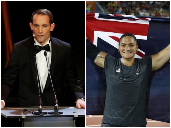 Renaud Lavillenie (L) and Valerie Adams (R)