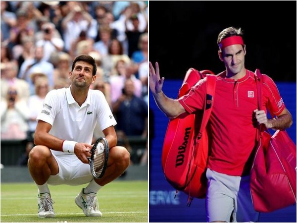 Novak Djokovic (L) and Roger Federer (R)