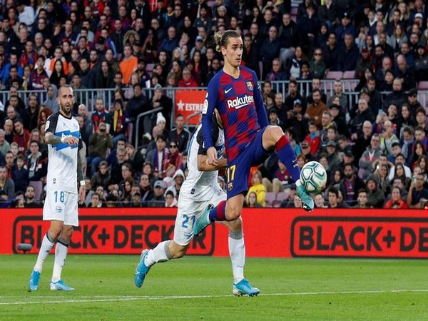 Barcelona striker Antoine Griezmann in action.