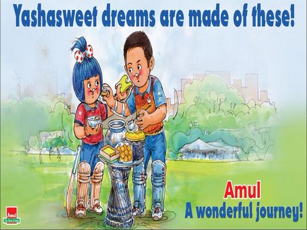 Amul India dedicates doodle to Yashasvi Jaiswal (Photo/ Amul India Twitter)
