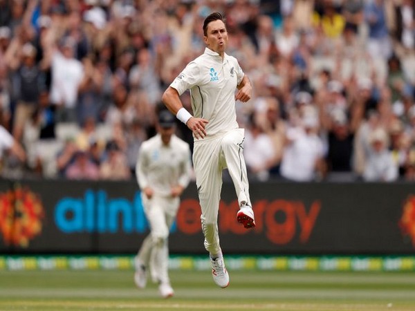 New Zealand pacer Trent Boult in action against Australia at MCG on Thursday. (Photo/ ICC Twitter)