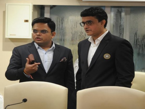BCCI secretary Jay Shah (left) with president Sourav Ganguly (right) (Photo/ BCCI Twitter) 