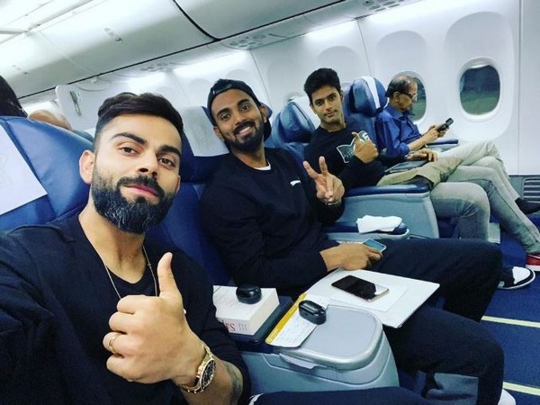 India skipper Virat Kohli with KL Rahul and Shivam Dube (Photo/ Virat Kohli Twitter) 