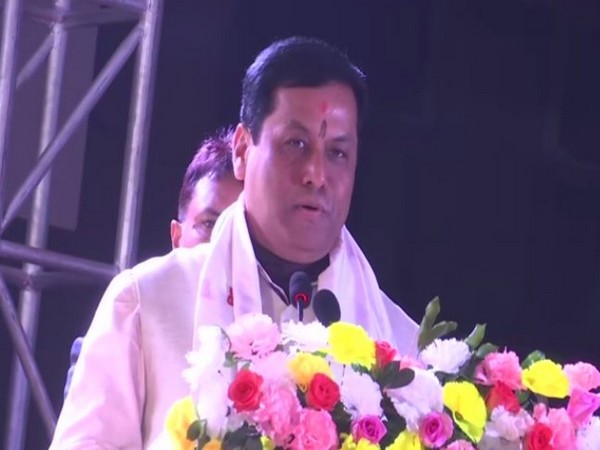 Assam Chief Minister Sarbananda Sonowal speaking at an event in Guwahati on Sunday. Photo/ANI