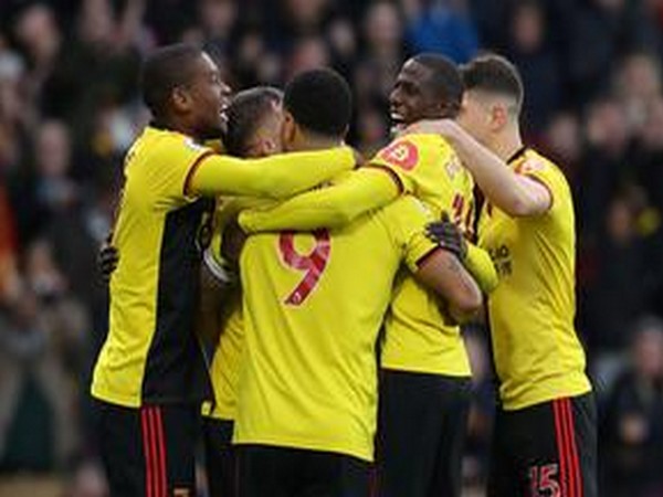 Watford side celebrating!