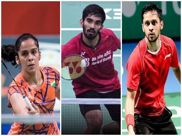 Sania Nehwal, Kidambi Srikanth, Parupalli Kashyap (From left to right)