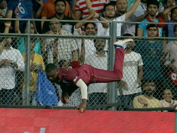 Evin Lewis during fielding. (Photo/Windies Cricket Twitter)