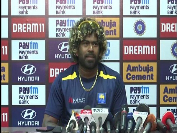 Sri Lanka T20I skipper Lasith Malinga speaking to reporters in Guwahati on Saturday.