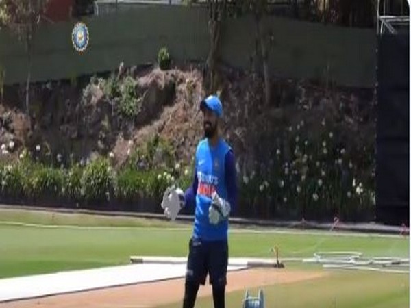 Wicket-keeper batsman KL Rahul during practice session (Photo/ BCCI Twitter)