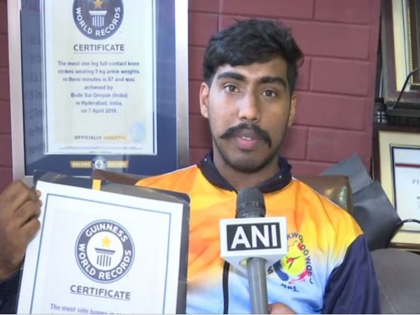 Guinness World Records holder B Sai Deepak talking to ANI on Wednesday. Photo/ANI