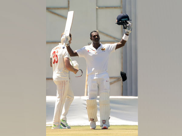 Sri Lanka's Angelo Mathews in action against Zimbabwe (Photo/ Sri Lanka Cricket Twitter)