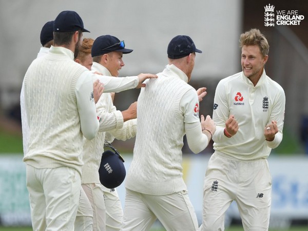 England skipper Joe Root celebrates after taking dismissing a Proteas batsman (Photo/ England Cricket Twitter)