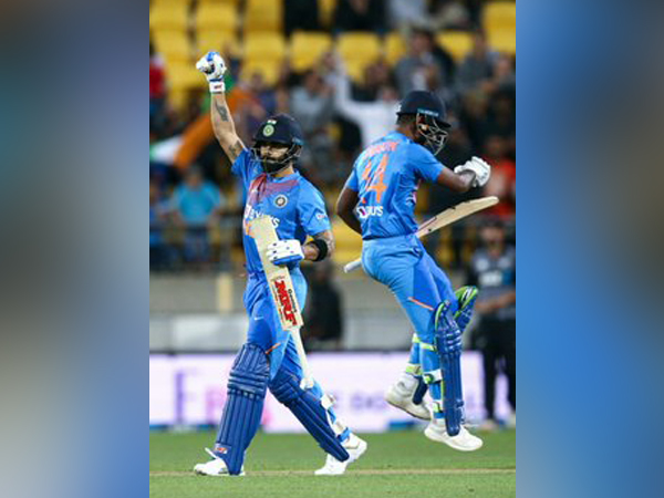 Virat Kohli and Sanju Samson celebrate after winning fourth T20I against Kiwis (Photo/ Virat Kohli Twitter)