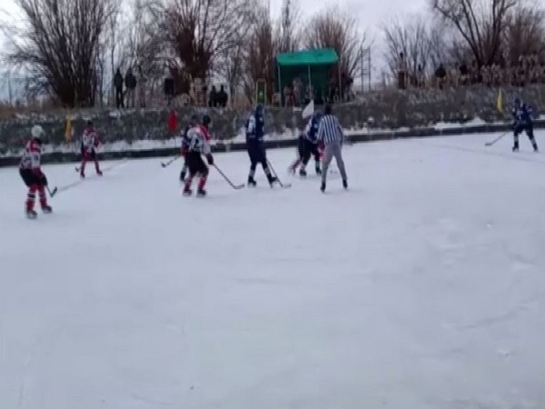 Indo-Tibetan Border Police's (ITBP) men and women ice hockey teams practicing in Ladakh. (Photo: ITBP)