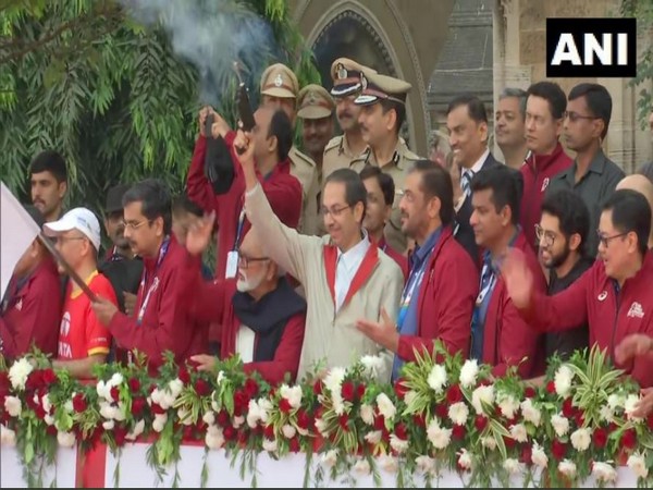 Maharashtra Chief Minister Uddhav Thackeray at the Mumbai Marathon 2020.