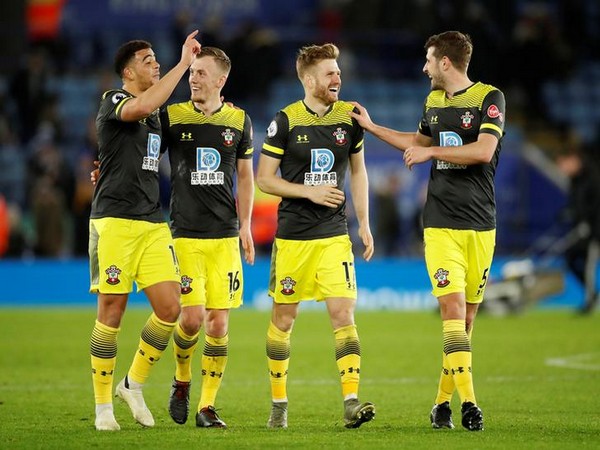 Southampton players celebrate after the match