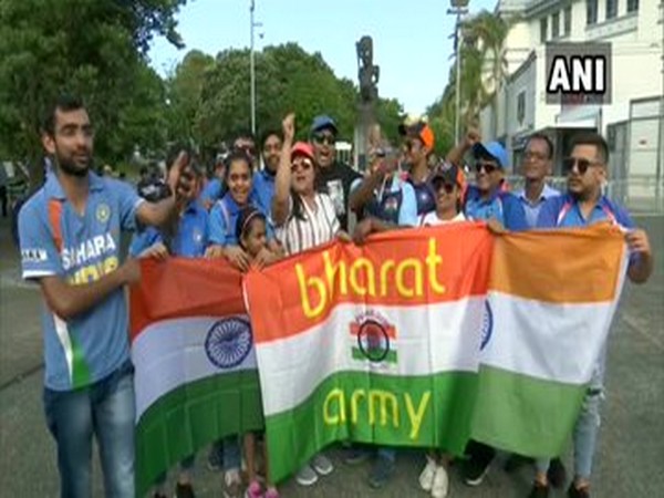 Indian supporters outside the Eden Park. 