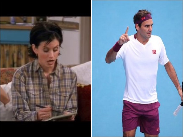 FRIENDS character Monica Geller (L) (Image source: Friends Instagram) and Roger Federer (R)