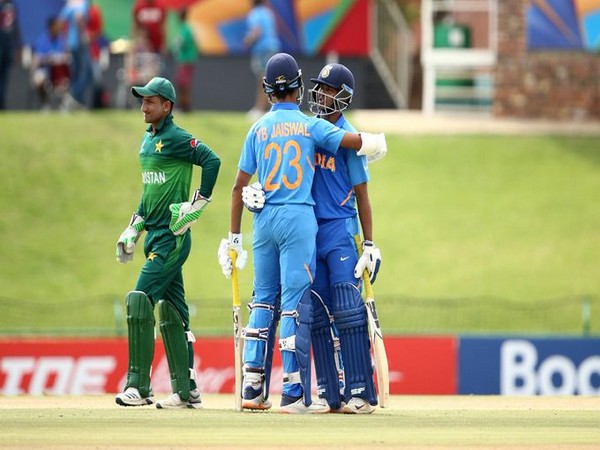 Yashasvi Jaiswal and Divyaansh Saxena in the middle during the run-chase. (Photo/Cricket World Cup Twitter)