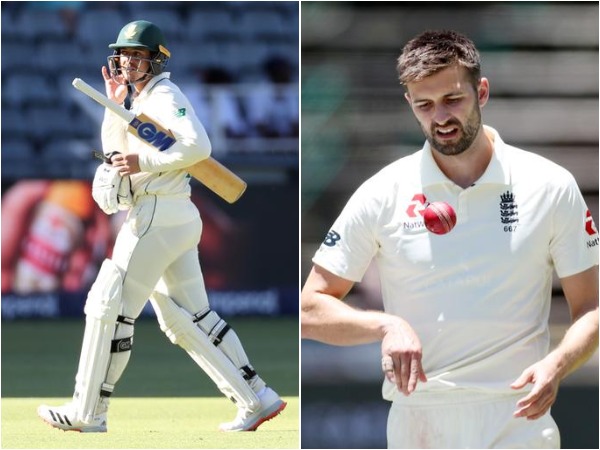 Quinton de Kock (L) and Mark Wood (R)