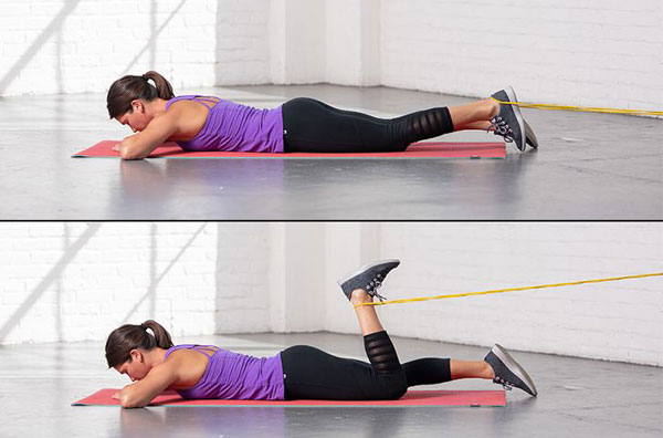 Hamstring curl with resistance band