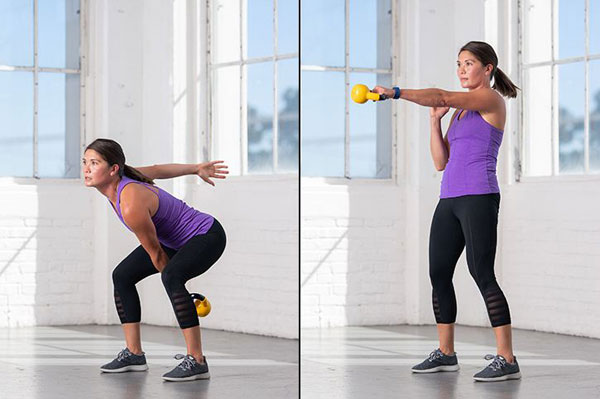 Single-arm kettlebell swing