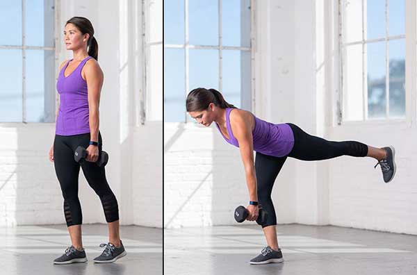 Single-leg dumbbell deadlift