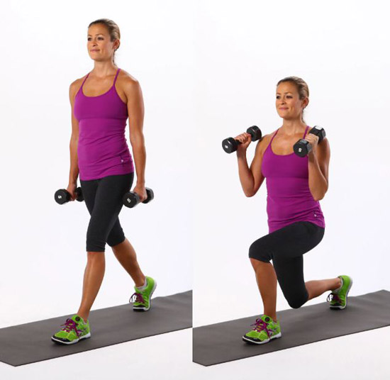 Lunges with dumbbells