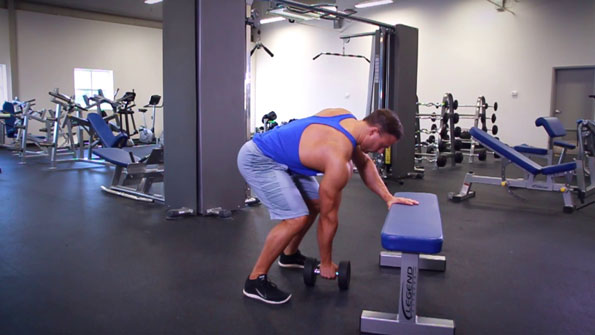 Tripod Dumbbell Row