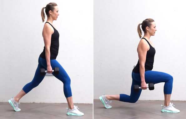 Dumbbell Walking Lunges