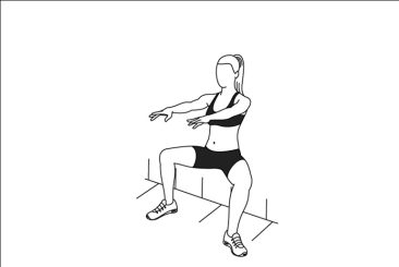 Wall sit with calf raises