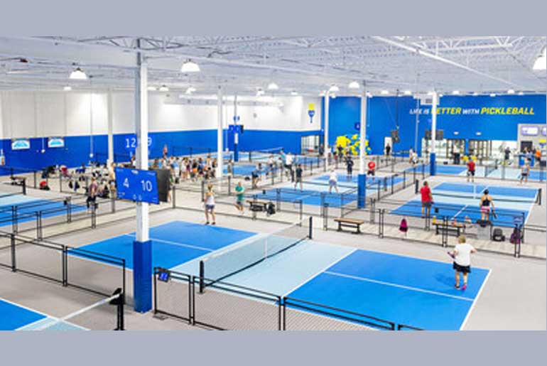 Indoor pickleball courts at Pickleball Kingdom